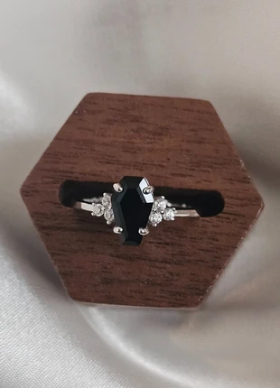 Onyx Eclipse Ring - 925 Silver With Rhodium Plating, brand: moonstone and sage, condition: New with tags, size: 16.5 mm / L½, £49.99, £53.19 includes Buyer Protection Pro