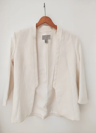 Blazer blanca / blanc, marca: H&M, estado: Muito bom, tamanho: L / 40 / 12, €4.00, €4.90 inclui Proteção do Comprador