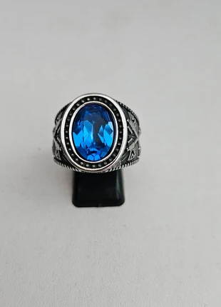 Sublime Bague avec Pierre Blue en Acier inoxydable Neuf, marca: Pierre, estado: Nuevo con etiquetas, tamaño: 20,6 mm Ø / 26, 12,50 €, 13,83 € Protección al comprador incluida