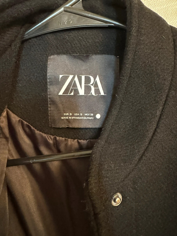 Black Zara ZW collection wool bomber jacket 4