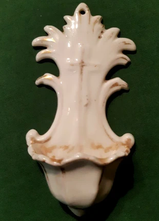 Ancien Bénitier mural ange en porcelaine Vieux Paris, marque: ancien, état: Bon état, 25,00 €, 26,95 € Protection acheteurs (Pro) incluse