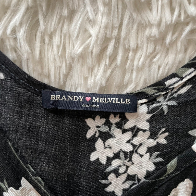 Brandy Melville rare black floral Kimia romper 4