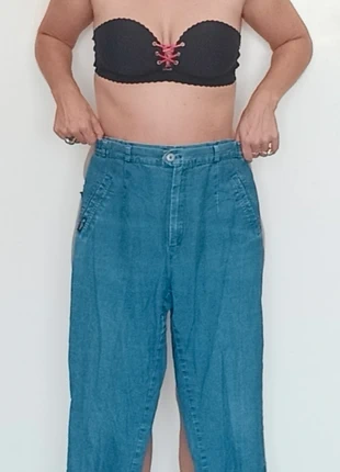 Pantacourt casual effet jeans coton taille 40, marke: Bleu de SYM, zustand: Sehr gut, größe: L / 40 / 12, 5,00 €, 5,95 € beinhaltet Vinted-Käuferschutz Pro