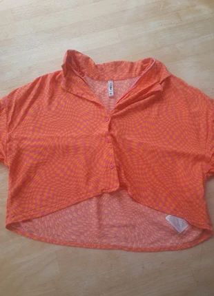 Blouse courte à carreaux orange vintage, brand: FB Sister, condizioni: Ottime, taglia: XL / IT 46 / EU 42, €1.00, €1.75 include la Protezione acquisti