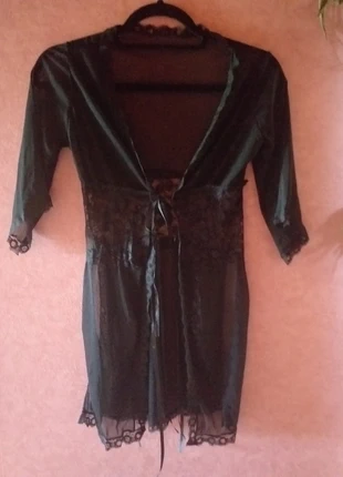 Kimono nuisette noir vintage lingerie, marke: Vintage, zustand: Sehr gut, größe: S / 36 / 8, 5,00 €, 5,95 € inklusive Vinted-Käuferschutz