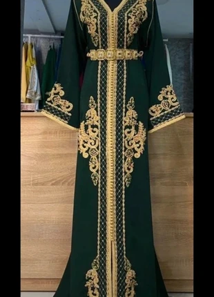 Caftan vert, marque: sans marque, état: Neuf sans étiquette, taille: XL / 42 / 14, 120,00 €, 126,70 € Protection acheteurs incluse