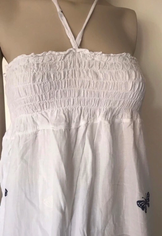 Robe bustier blanche motif papillons - photo numéro 4