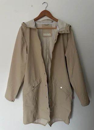Casaco parka impermeável creme Rains, marca: Rains, estado: Muito bom, tamanho: S / 36 / 8, €30.00, €32.20 inclui Proteção do Comprador