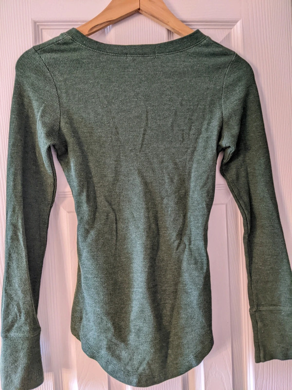 Forest green ribbed super comfy long sleeve top 2