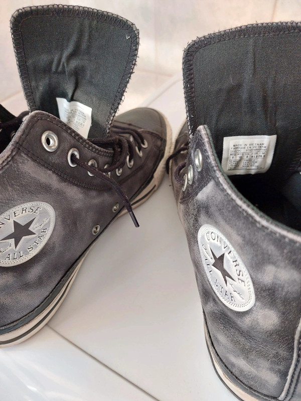 All star converse pelle nere on sale