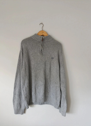 90s Chaps Grey Quarter-Zip Sweatshirt – Vintage Minimal Vibe, marca: CHAPS, estado: Muito bom, tamanho: XXL, €8.50, €9.63 inclui Proteção do Comprador