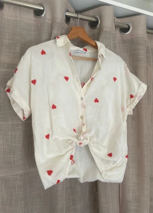 Chemise bohème cœur crème, brand: Coton, condition: New without tags, size: M / 38 / 10, €12.00, €13.30 includes Buyer Protection