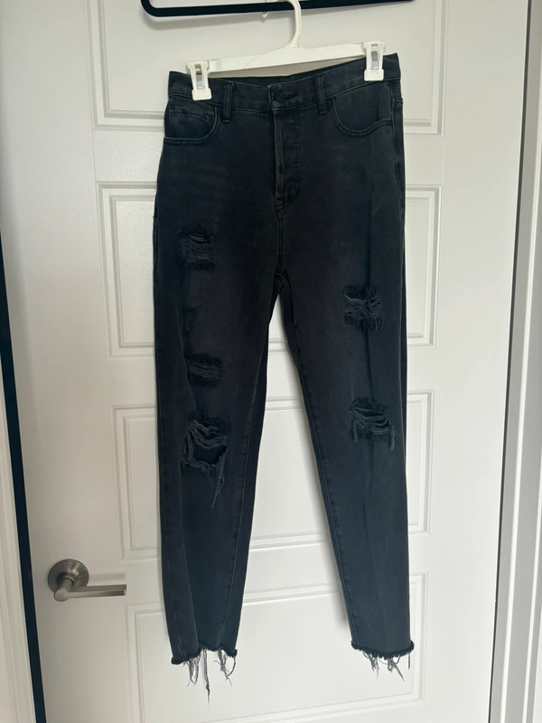 Pacsun Black Distressed High Rise Straight Leg Jeans 2