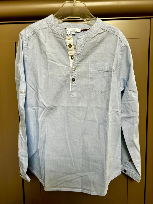 Chemise bleu ciel col Mao Jacadi 1