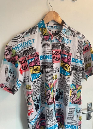 Newspaper Print Shirt | Men’s Size Small 📰, brand: Unique, condition: Very good, size: S, €3.50, €4.38 includes Buyer Protection
