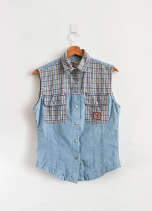 Haut boutonné en patchwork | Patchwork buttoned top, marque: Vintage, état: Très bon état, taille: S / 36 / 8, 14,00 €, 15,40 € Protection acheteurs (Pro) incluse