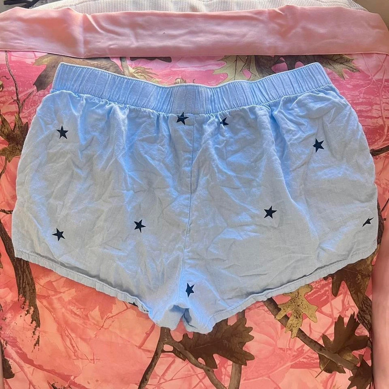 blue star print high waisted boxer shorts 4