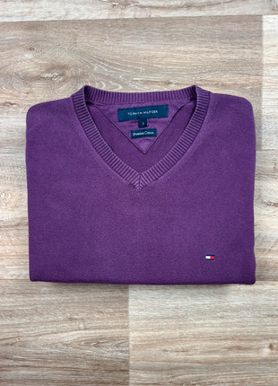 Sweat / Pull col en V Tommy Hilfiger homme violet logo brodé taille S 100% coton, marque: Tommy Hilfiger, état: Très bon état, taille: S, 18,00 €, 19,60 € Protection acheteurs (Pro) incluse