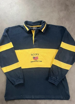 Pull Scott vintage jaune/ marine logo brodé taille M, marke: Scott, zustand: Sehr gut, größe: M, 10,00 €, 11,20 € beinhaltet Vinted-Käuferschutz Pro