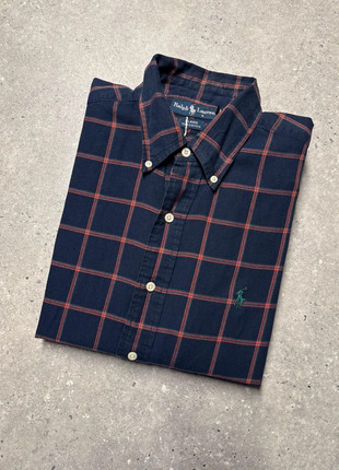 Chemise Ralph Laure bleue marine carreaux brodée coton button shirt tiles CHRL03-104, marque: Ralph Lauren, état: Très bon état, taille: XL, 17,90 €, 19,50 € Protection acheteurs incluse