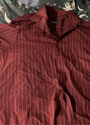 pinstripped button down oversized boyfriend blouse, brand: Vintage, condition: Good, size: M / 10, £10.00, £11.20 includes Buyer Protection