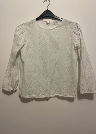 Blouse blanche en dentelle boutons nacré, marca: Pimkie, estado: Muy bueno, tamaño: S / 36 / 8, 7,00 €, 8,05 € Protección al comprador incluida