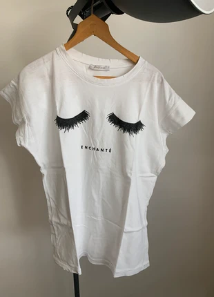Firstage Short Sleeve T-Shirt - M - Eyelash Print, merk: Firstage, staat: Goed, maat: M / 38 / 10, € 1,00, € 1,75 inclusief Kopersbescherming