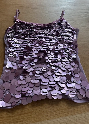 Paillettentopje in roze/mauve, marca: onbekend, estado: Bom, tamanho: S / 36 / 8, €4.00, €4.90 inclui Proteção do Comprador