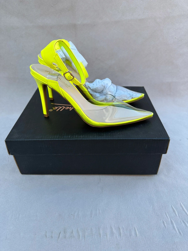 Neon yellow perspex heels discount