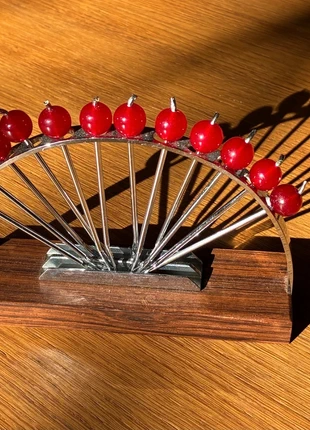 porte piques cocktail apéritif cerises pics escargots - bois chrome bakélite - art déco / vintage, marque: Cocktail, état: Très bon état, 45,00 €, 47,95 € Protection acheteurs incluse