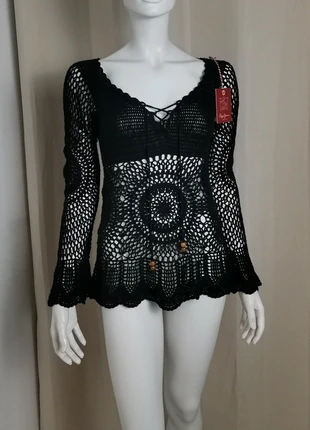 Pull crochet noir ajouré bohème chic Pepe Jeans
- Taille S, merk: Pepe Jeans, staat: Nieuw met prijskaartje, maat: S / 36 / 8, € 22,00, € 23,80 inclusief Kopersbescherming Pro