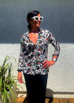 Chemise jacquard à motifs oiseaux ~Bimba Y Lola, brand: Bimba Y Lola, condition: Very good, size: S / 36 / 8, €20.00, €21.70 includes Buyer Protection