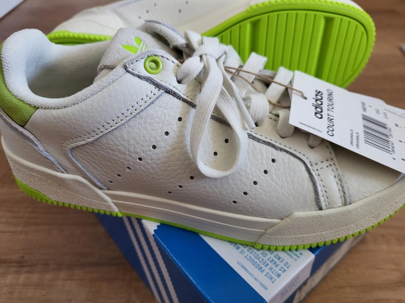 steno vaas Let op Adidas Sneaker Court Tourino weiß grün slime Leder Gr. 38 - Vinted