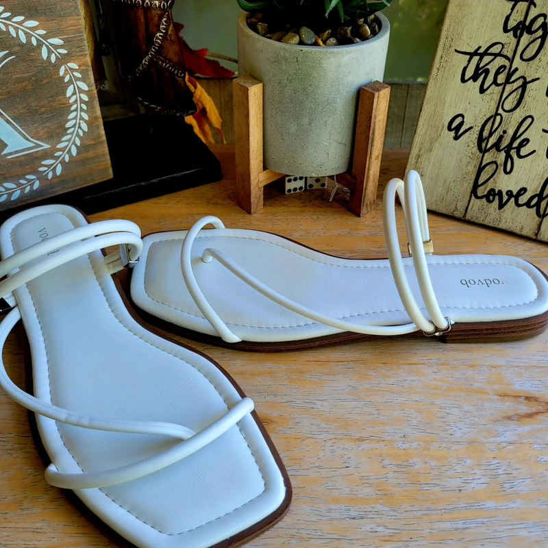 Vodvob White Strappy Sandals 5