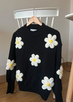 Jersey de punto con girasoles, marca: Vintage Dressing, estado: Novo sem etiquetas, tamanho: XS / 34 / 6, €12.00, €13.30 inclui Proteção do Comprador