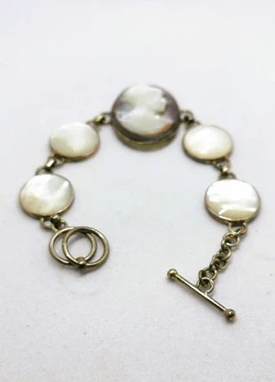 Vintage Sterling Silver 925 Mother of Pearl Cameo Bracelet, brand: Sterling Silver 925 Mother of Pearl, condition: Very good, £44.00, £46.90 includes Buyer Protection Pro