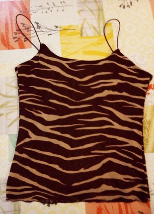 Top débardeur Imprimé tigré bordeaux & beige Jennyfer Taille S, marca: Jennyfer, estado: Muy bueno, tamaño: S / 36 / 8, 15,00 €, 16,45 € Protección al comprador incluida