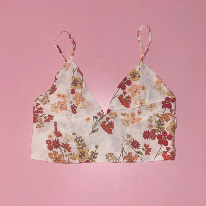 Forever21 Multicolor Floral Print Cami Crop Top 1