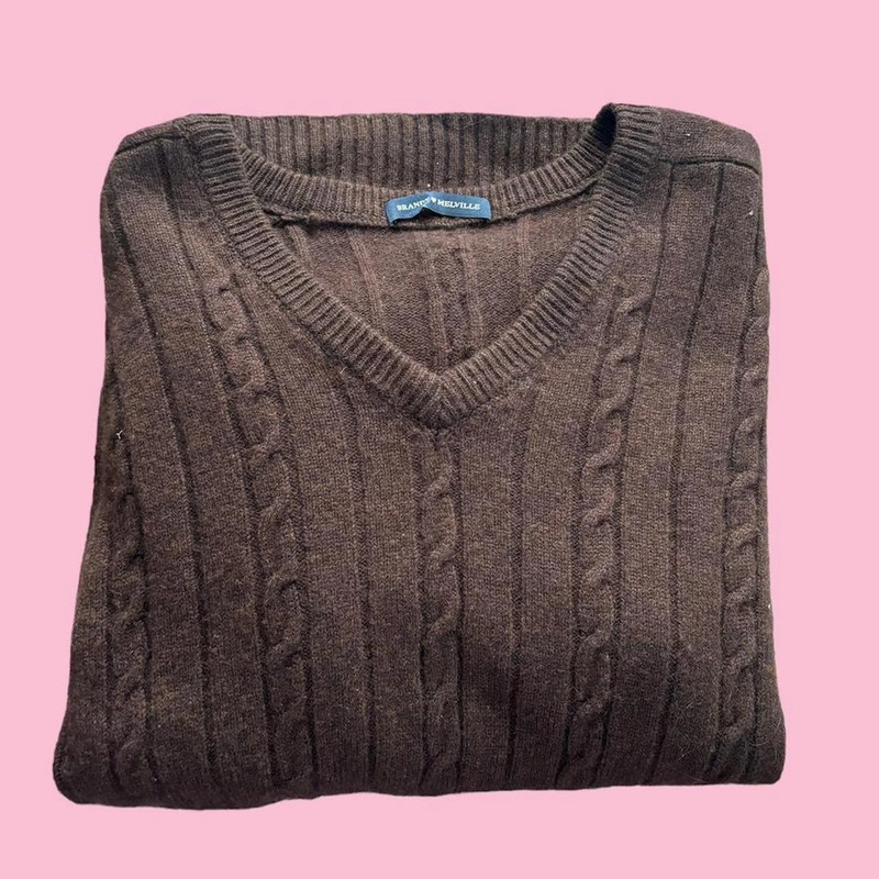 brandy melville brown knit sweater 3