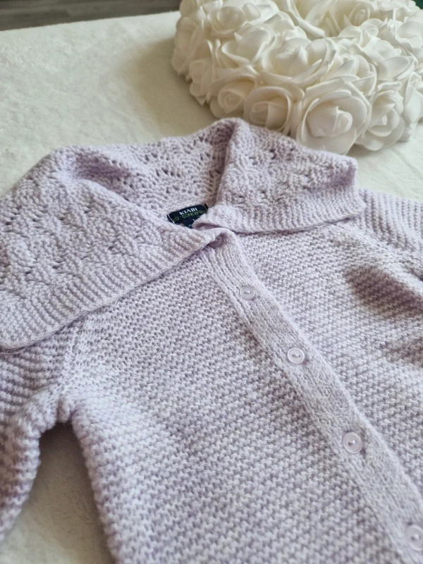 🧶 Gilet en maille lilas Bébé Fille 🧶 - photo numéro 3