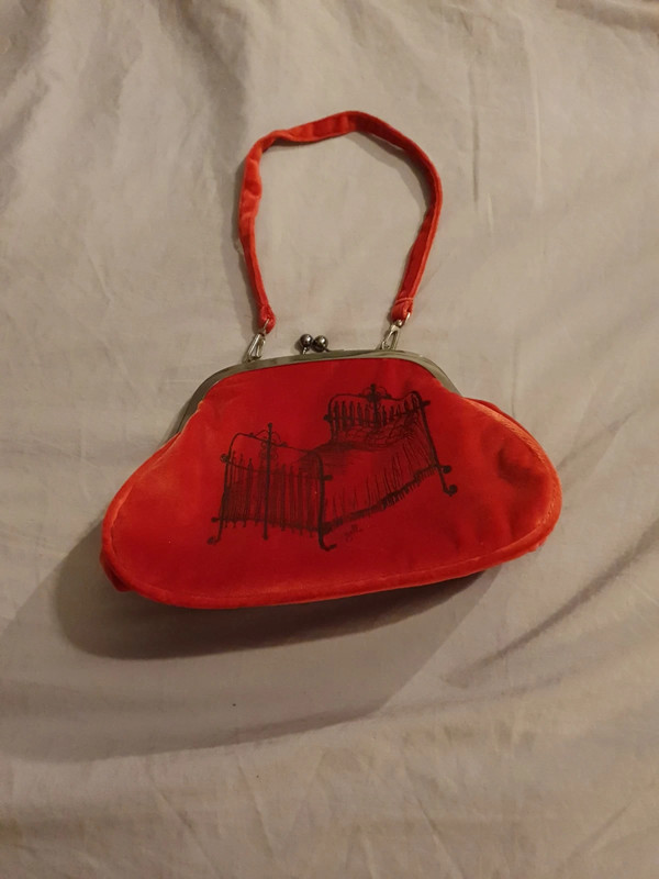 Sac main pin up velours rouge vieilli neuf Vinted