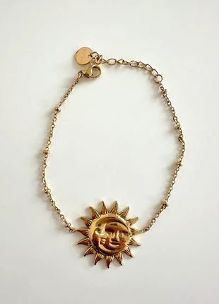 Bracelet doré chaine plaque or Zara soleil vintage sun neuf, brand: Zara, condition: New without tags, €10.00, €11.20 includes Buyer Protection