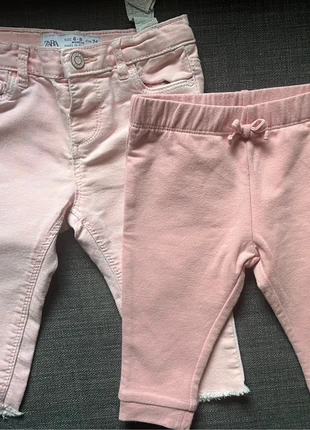 Jeans rosa Zara 6-9 e leggings rosa fagottino 3-6, marca: Zara, estado: Muito bom, tamanho: 6-9 meses / 68 cm, €5.00, €5.95 inclui Proteção do Comprador