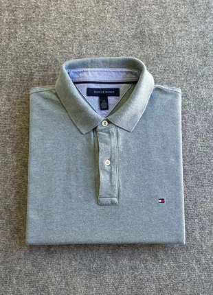 Polo Tommy Hilfiger bleu calir/Vert L Homme Coton Logo brodé #1357, merk: Tommy Hilfiger, staat: Heel goed, maat: L, € 24,90, € 26,85 inclusief Kopersbescherming Pro