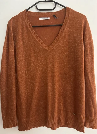 Pull léger col v marron / rouille à paillette, marca: Lpb, estado: Muy bueno, tamaño: M / 38 / 10, 2,00 €, 2,80 € Protección al comprador incluida