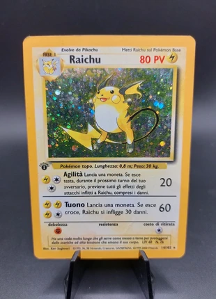 Raichu 14/102 Set Base Prima Edizione - ITA, marque: Pokémon, état: Satisfaisant, 57,00 €, 60,55 € Protection acheteurs incluse