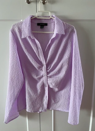 Camisa drapeada lila talla 44, marca: Primark, estado: Nuevo sin etiquetas, tamaño: XXL / 44 / 16, 10,00 €, 11,20 € Protección al comprador incluida