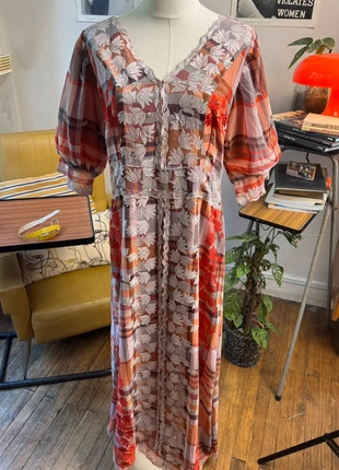 Robe longue vintage faite main, motif à carreaux, brand: Fait Main, condition: Very good, size: L / 40 / 12, €20.00, €21.70 includes Buyer Protection