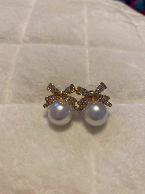 New faux Pearl bow earrings 5