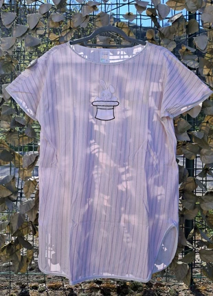 T-shirt lunga St Michael vintage a righe con ricamo coniglio – taglia 40/42, merk: St Michael, staat: Heel goed, maat: L / 40 / 12, € 1,00, € 1,75 inclusief Kopersbescherming